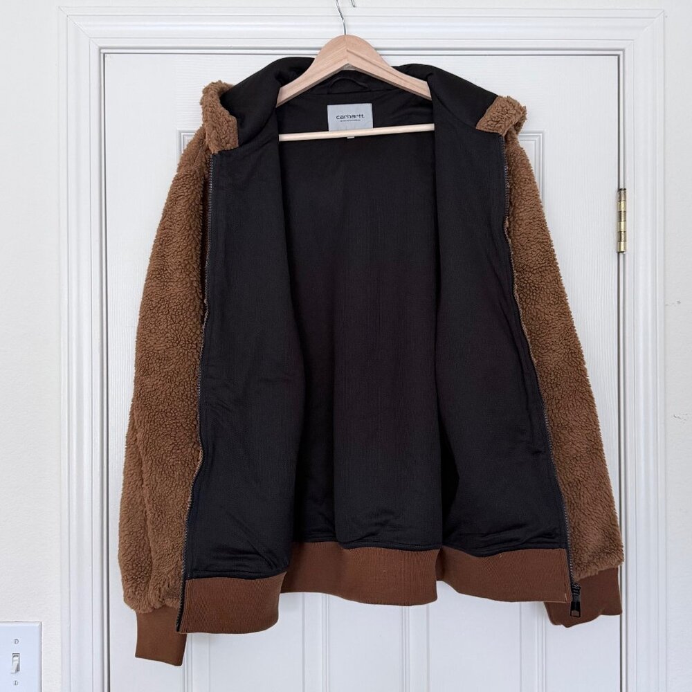Carhartt WIP Work in Progress OG Active Liner Sherpa Fleece Brown - Picture 3 of 7